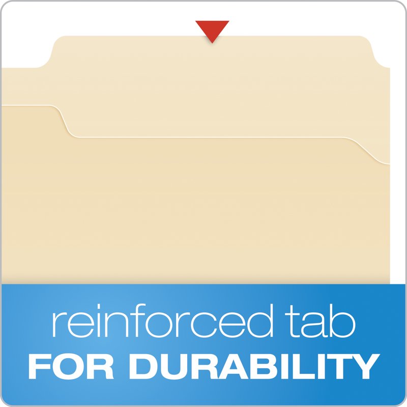 Heavy Duty Manila File Folders with Reinforced Tabs, Legal Size, Box of 50