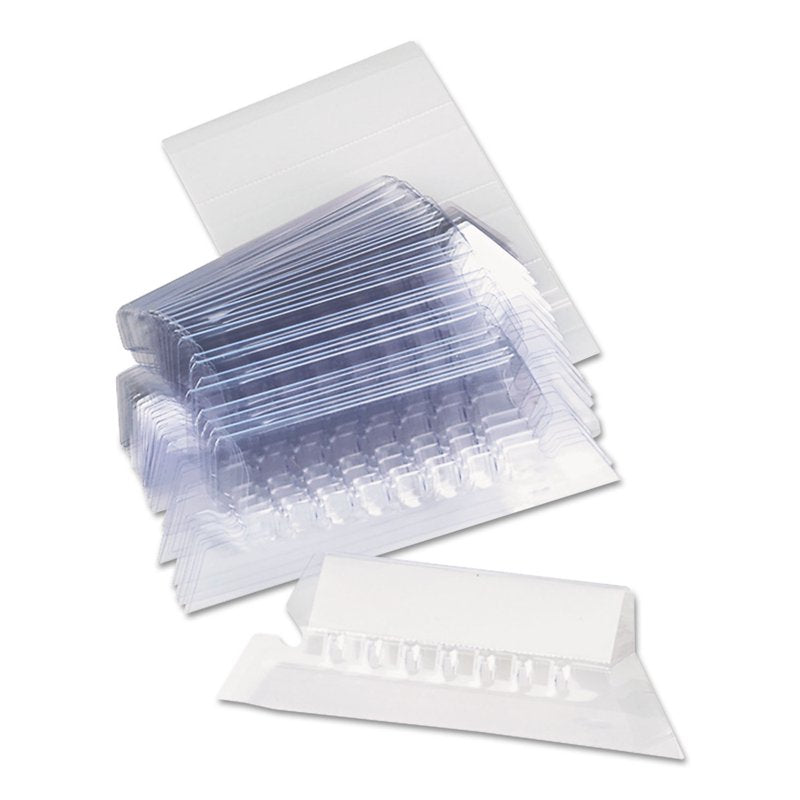 Universal Hanging File Folder Index Tabs - Clear Plastic 1/5 Tab Cut, 2 1/4 Inch, 25 Pack