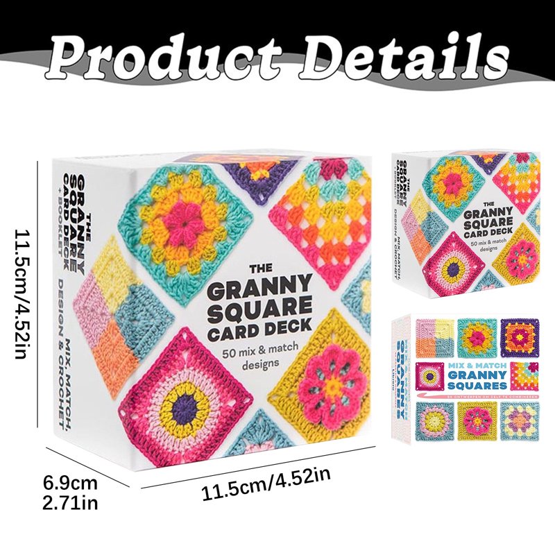 Crochet Pattern Deck 50pcs for Granny Squares & Craft Planning