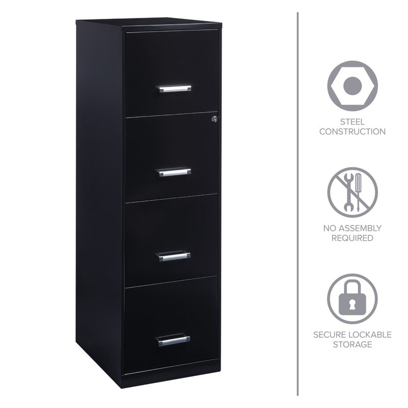 18-Inch Deep Metal File Cabinet with 4 Drawers, Lockable Office Storage
