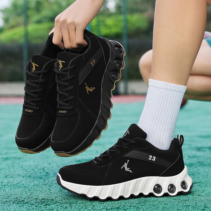 Performance Basketball Sneakers Men Black Gold Non-Slip Shock Absorption Athletic Shoes
