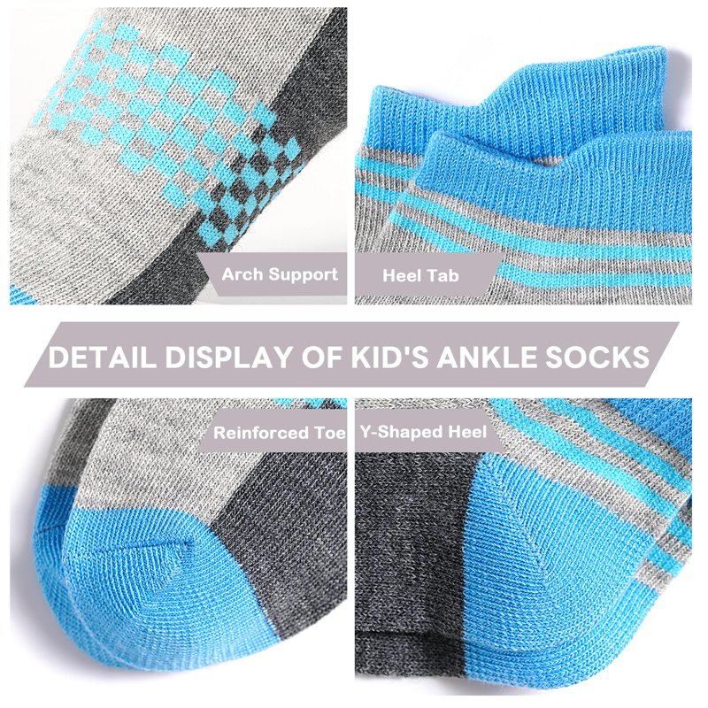 Elutong Kids Athletic Socks 12 Pairs - Multicolor 01, 5-7 Years