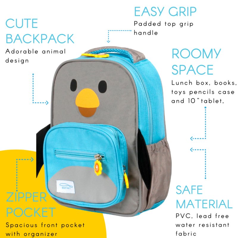 Kids Preschool Backpack with Animal Design, Toddler Friendly, Lightweight & Durable