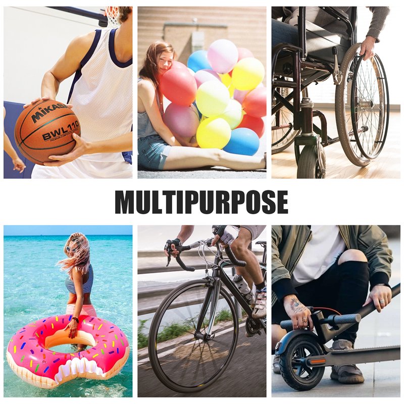 Portable Foot Pump with Gauge - 160 PSI Bicycle & Sports Ball Inflator