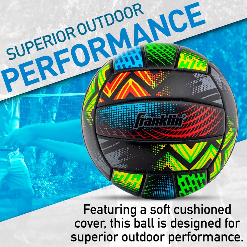Outdoor Volleyball with Pump - Official Size & Cushioned Synthetic Leather
