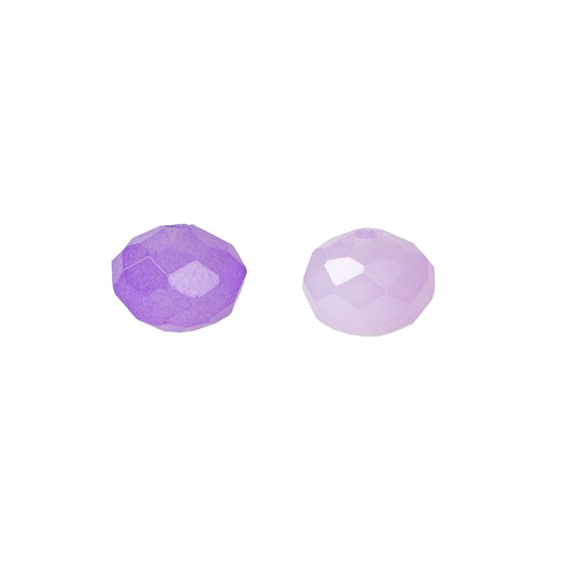 Glass Rondelle Beads 8mm - Purple Jewelry Making Supplies - 2-Strand 58 Pieces