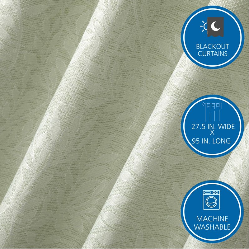 Blackout Curtain Panel Pair - Jacquard Energy-Efficient Window Treatments