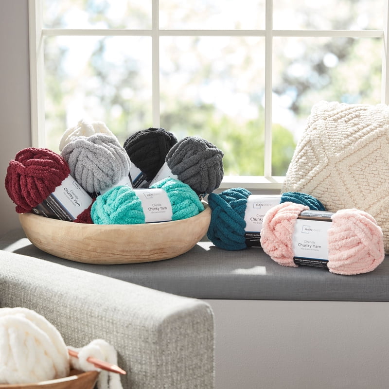 Super Bulky Chenille Yarn for Knitting & Crocheting - 31.7 Yards, Durable Polyester