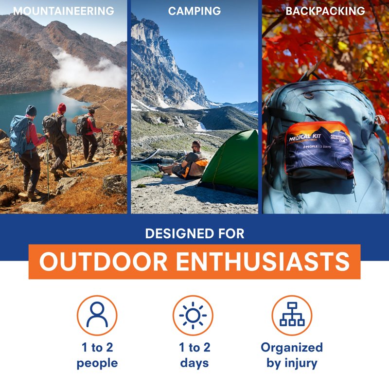 First Aid Kit for Hiking and Camping - Waterproof Portable Emergency Medical Supplies