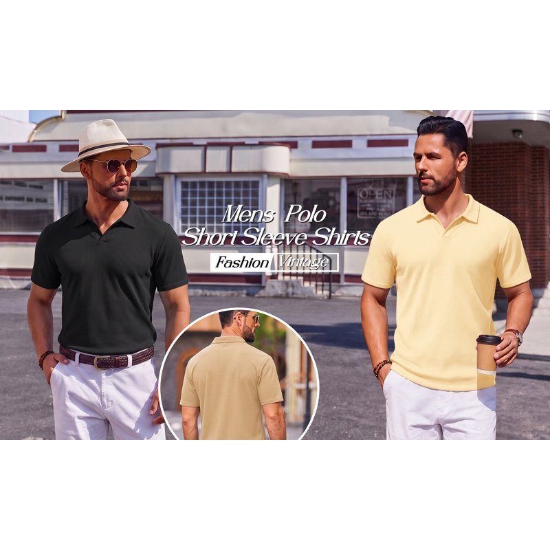 Men's Polo Shirts Short Sleeve Casual Classic Golf Tops for Summer