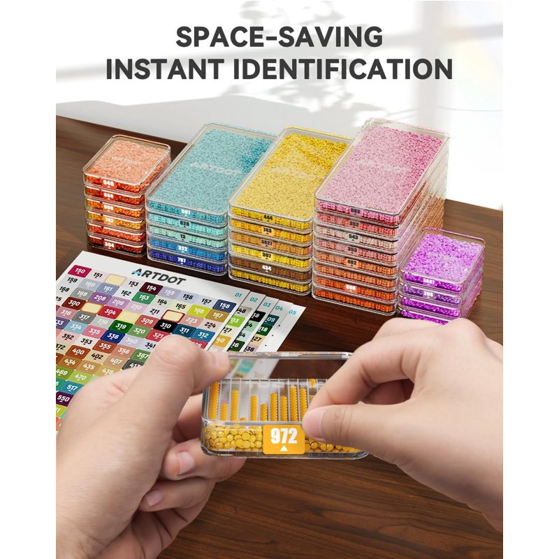 15-Piece Diamond Painting Storage Trays with Lids - Craft Organizer Set