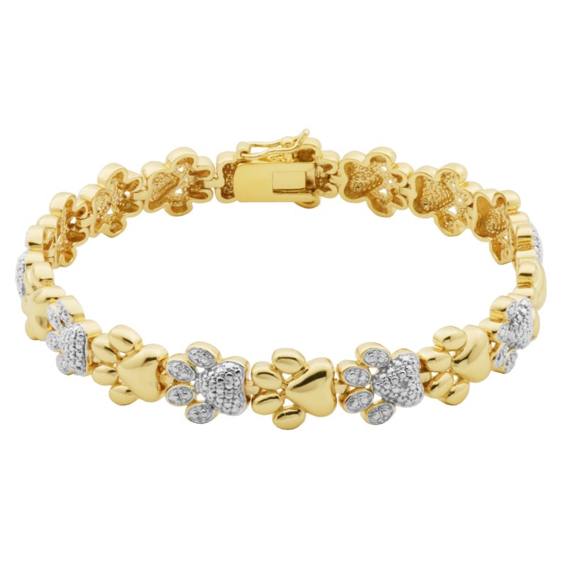 Forever Facets 3-Piece Diamond Accent Gold Bracelets Set for Women