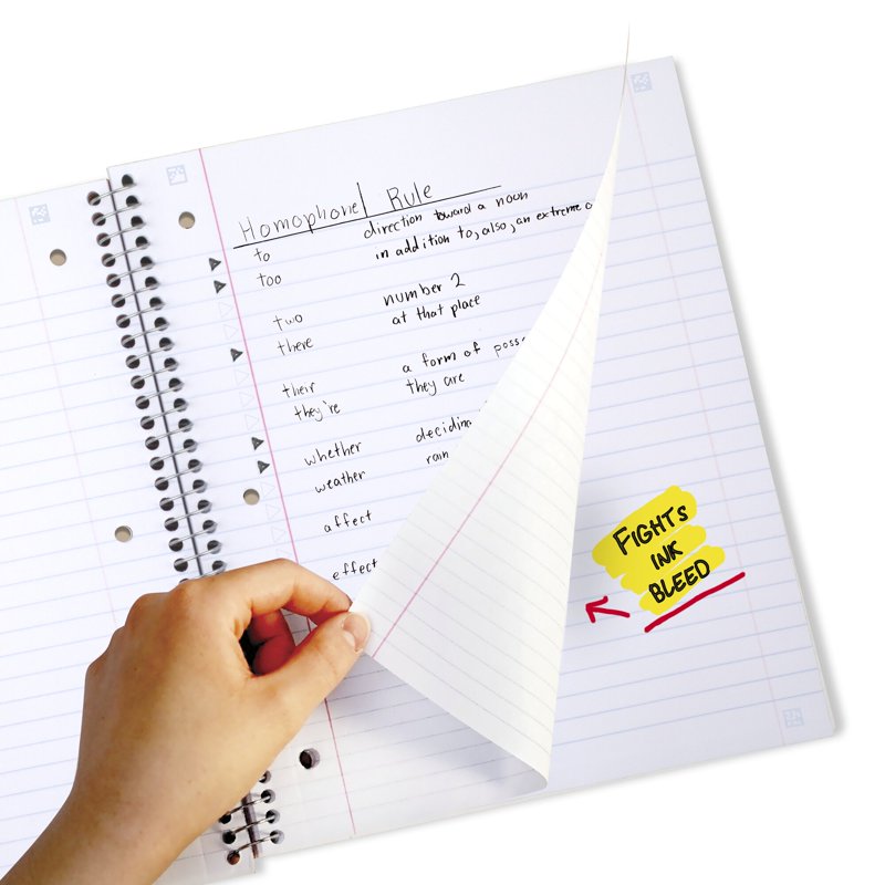 5-Star Spiral Notebook with Study App 1 Subject Wide Ruled 8 x 10.5 Inch 4 Pack