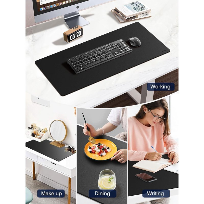 Large Waterproof PU Leather Desk Pad Protector with Non-Slip Base