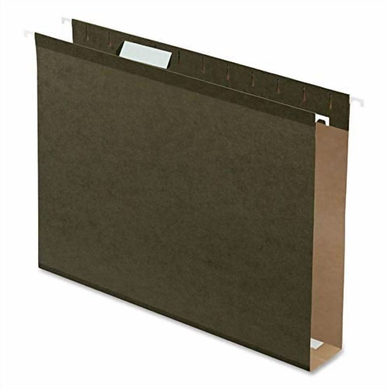 Extra Capacity Hanging File Folders - Letter Size, Green, 25 Pack
