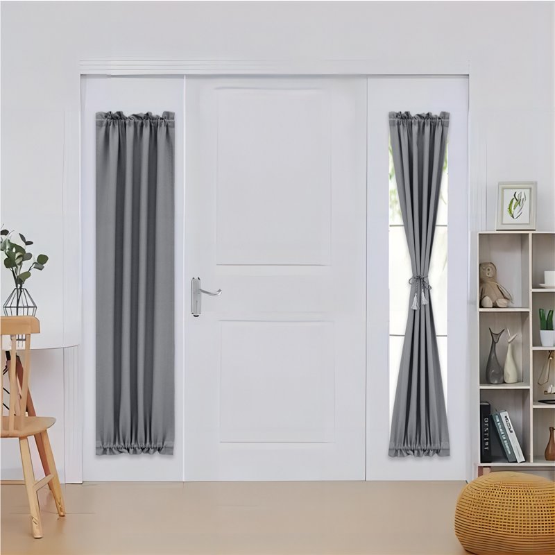 Blackout French Door Curtain - Insulated Privacy Door Drapery 52x40 Inches