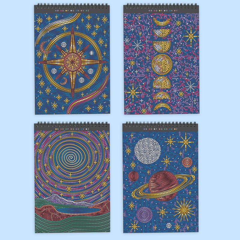 Metallic Galaxy Dot-by-Letter Art Kit | Guided Meditation & Shimmering Scenes
