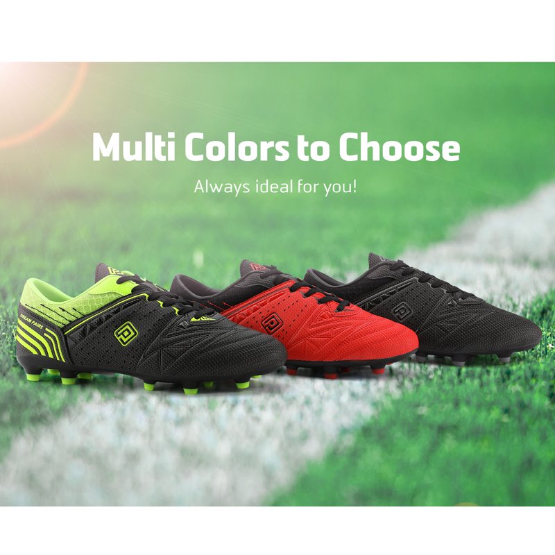 Dream Pairs Men Soccer Cleats - Black/Dark Grey, Outdoor Football Shoes
