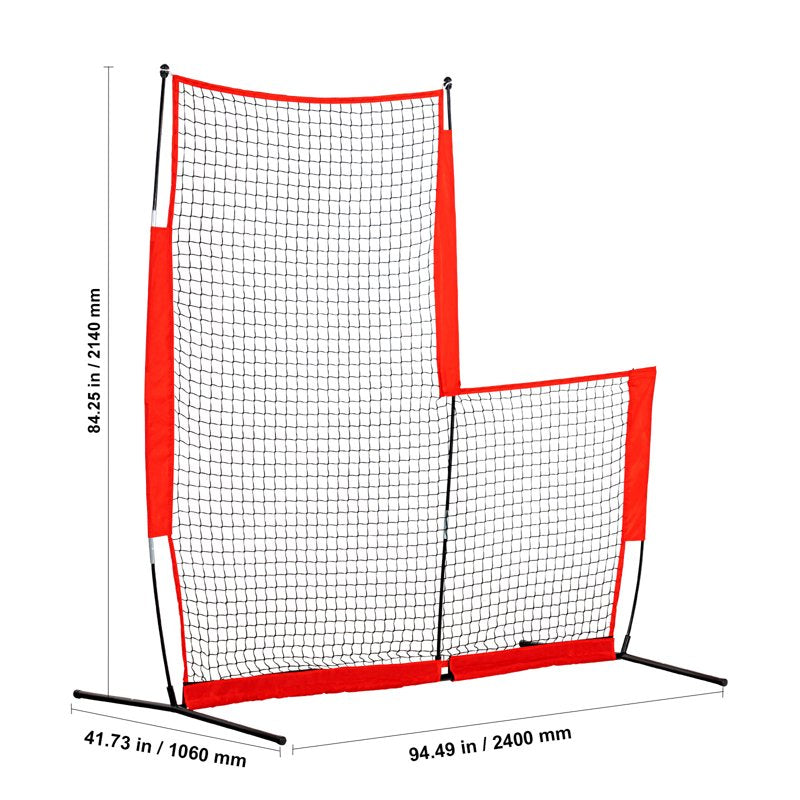 Portable Baseball & Softball Safety Net with Carrying Case - 7x7 ft Pitching Screen