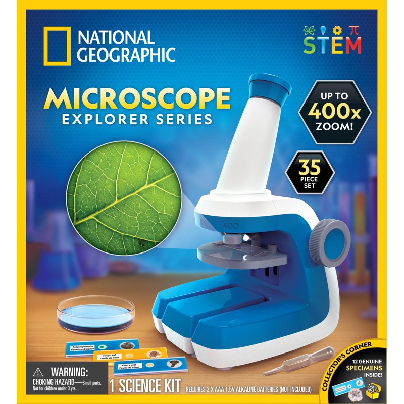 Kids Microscope Starter Kit with 400x Magnification and Accessories