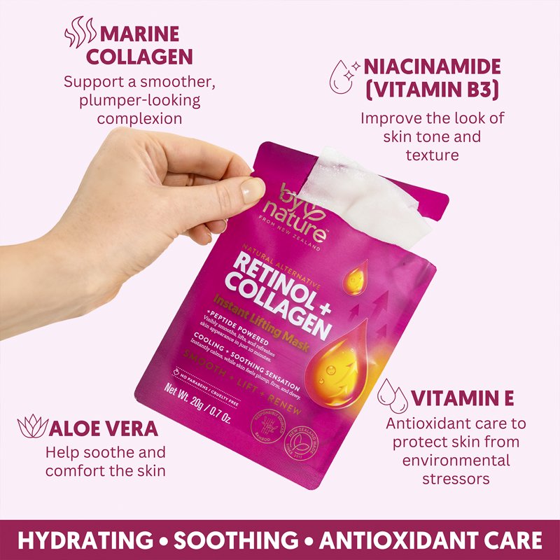 Retinol & Collagen Instant Lifting Mask 12 Pack | Firming Hydrating Sheet Masks