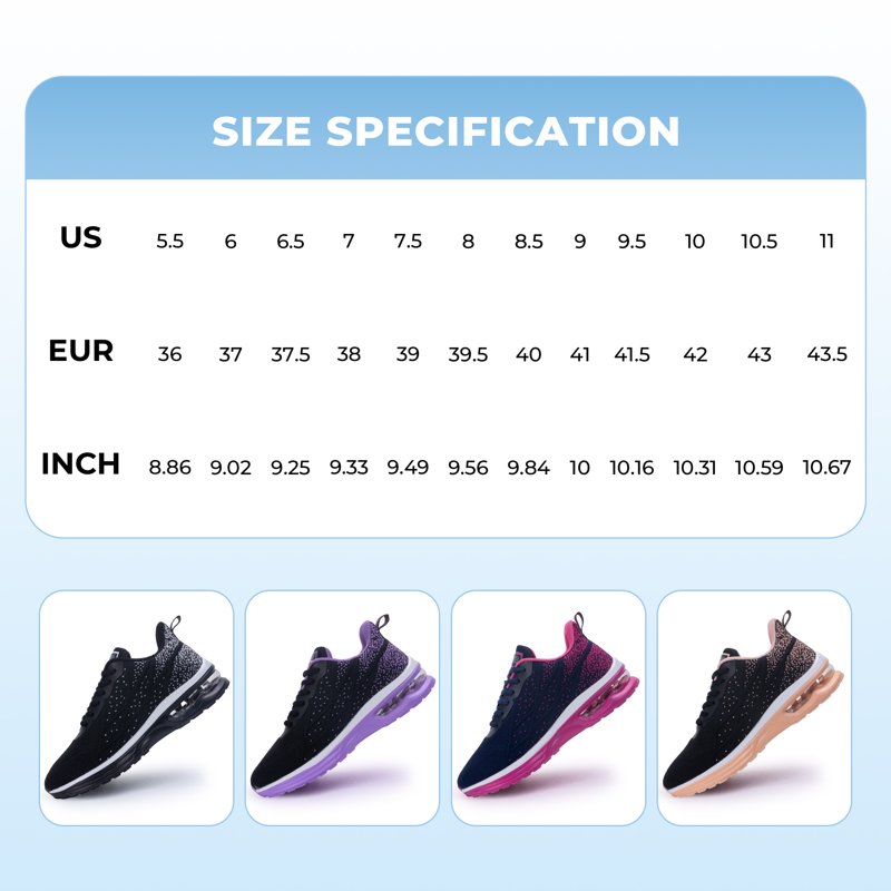 Lightweight Women’s Tennis Sneakers for Running & Walking - Breathable & Cushioned Athletic Shoes