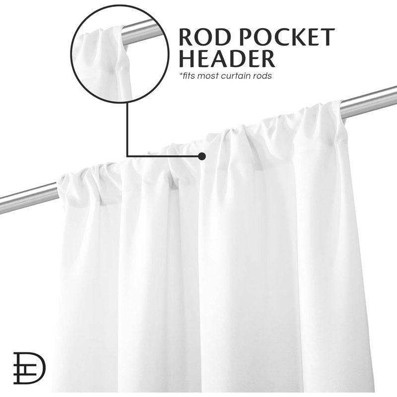 Darkening Curtain Set with Rod Pocket Header - 2 Panels, 40x84 Inches, Multiple Colors