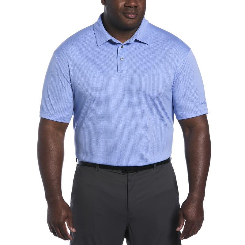 Men's Golf Polo Shirt with Geometric Jacquard Pattern - UV Sun Protection, Moisture Wicking, Stretch, All Sizes