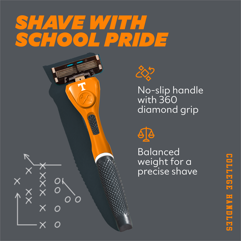 6-Blade Razor Starter Set with Reusable Handle - College & Sports Fan
