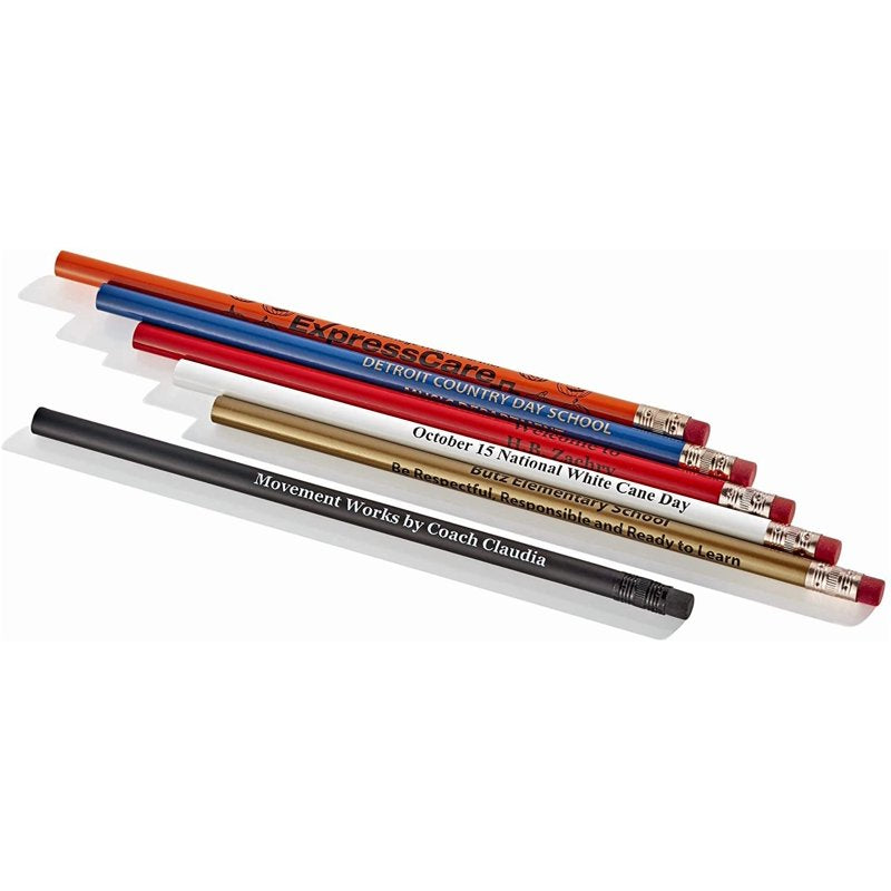 Custom Imprinted Round Pencils Bulk Pack of 144 - Logo Promotional Pencils
