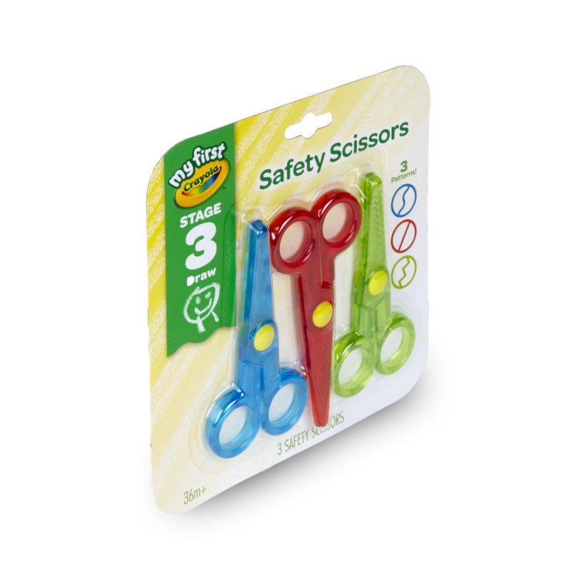Kids Safety Scissors Set - 3 Shapes, Toddler Art Supplies for Ages 3+