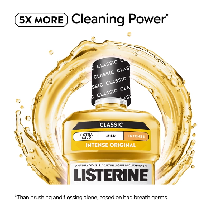 (2 Pack) Listerine Original Intense Antiseptic Mouthwash for Bad Breath & Plaque, 1.5L
