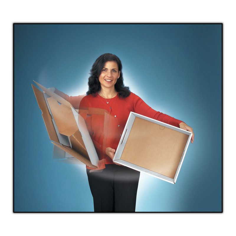Medium-Duty Recycled Storage Boxes for Office & Home Filing - Kraft/Green