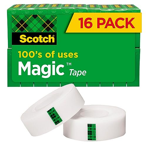 3M Scotch Magic Invisible Office Tape 3/4" x 1,000" - Pack of 16 Rolls