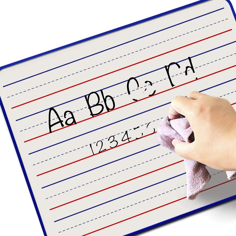 Mini Magnetic Dry Erase Whiteboard with Lines 9x12 - Portable & Reusable