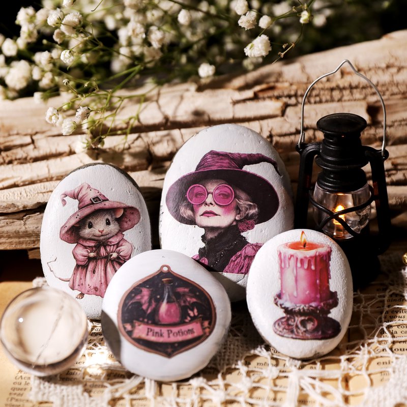 Witch Transfer Stickers for Crafts Scrapbooking Paper Fabric Wood DIY Decor