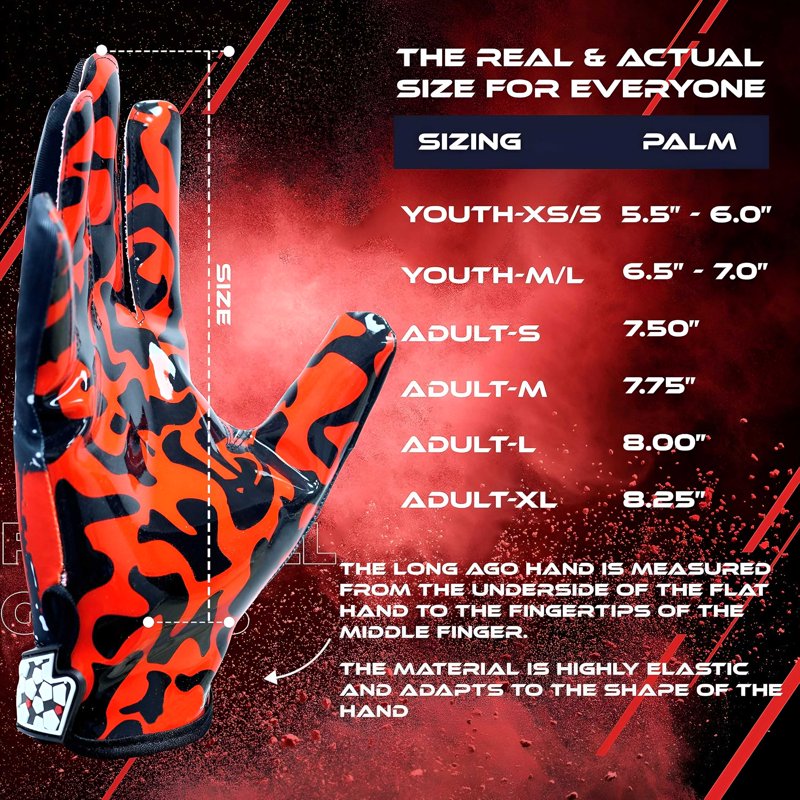 High Grip Football Receiver Gloves for Youth & Adults - Lupine Rage Villain 3.0