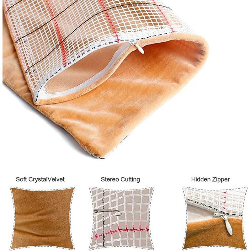 Latch Hook Cushion Kit for DIY Pillow Covers 17x17 Inches - Home Decor