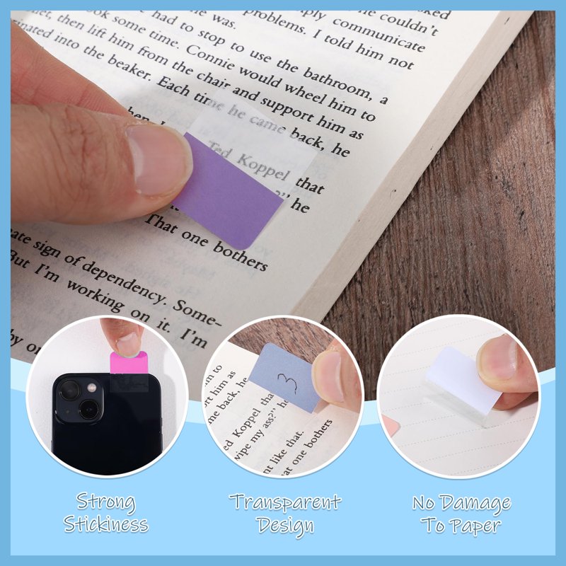 Colorful Repositionable Index Tabs Set - 480 Sticky Page Markers for Office & Filing