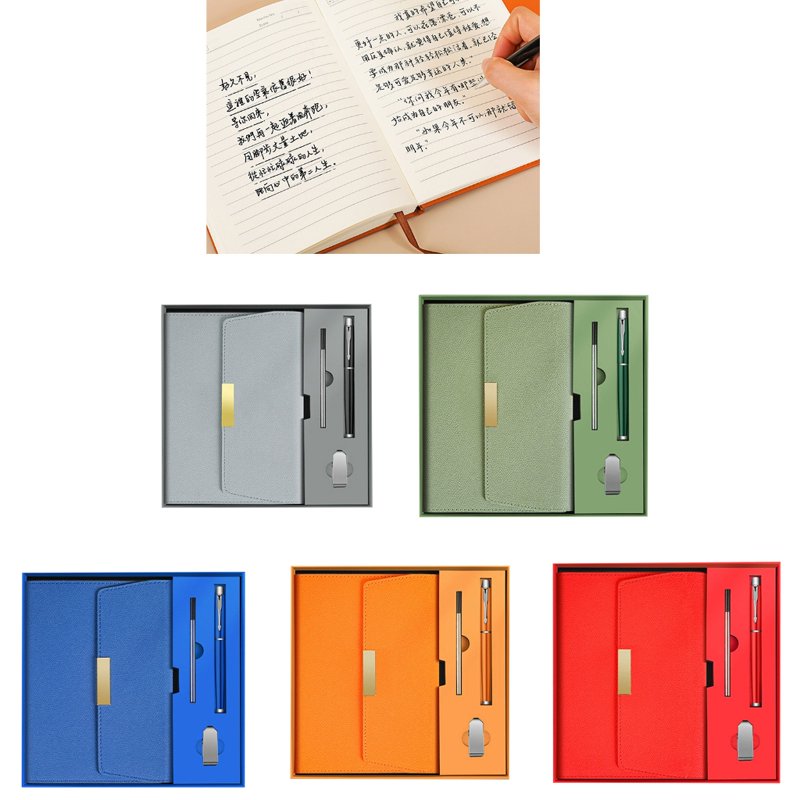 Business Journal Notepad Gift Set with Pen and USB - Office Organizer