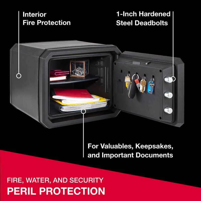 Fireproof Waterproof Security Safe with Digital Lock 0.82 Cu Ft Black