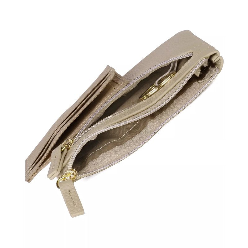 Dopp Women's Leather ID Coin Card Case with Zipper & Card Slots