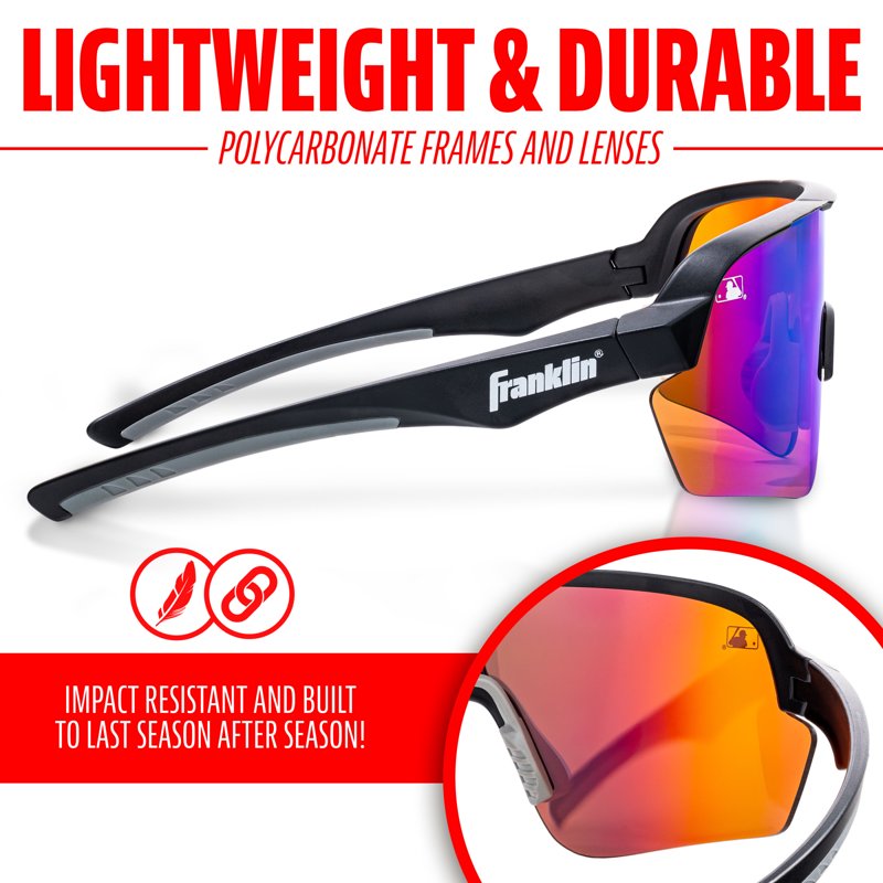 Baseball and Softball Sunglasses for Kids and Adults - UV Protection, Impact-Resistant Lightweight Sport Glasses with Carry Case