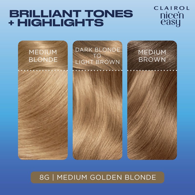 Permanent Hair Color Cream - Natural Looking Blonde & Brown Shades - 1 Application