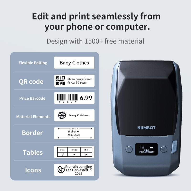 Thermal Transfer Label Maker with Bluetooth & Color Printing 2-Inch