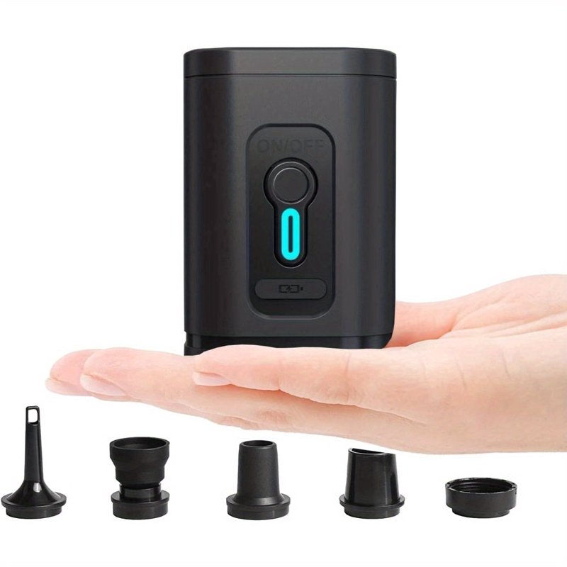 Portable Electric Air Pump for Inflatables with 5 Nozzles Rechargeable USB Inflator