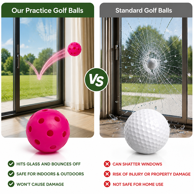 Practice Golf Balls 50 Pack - Durable 42mm Plastic Golf Training Balls for Backyard and Range