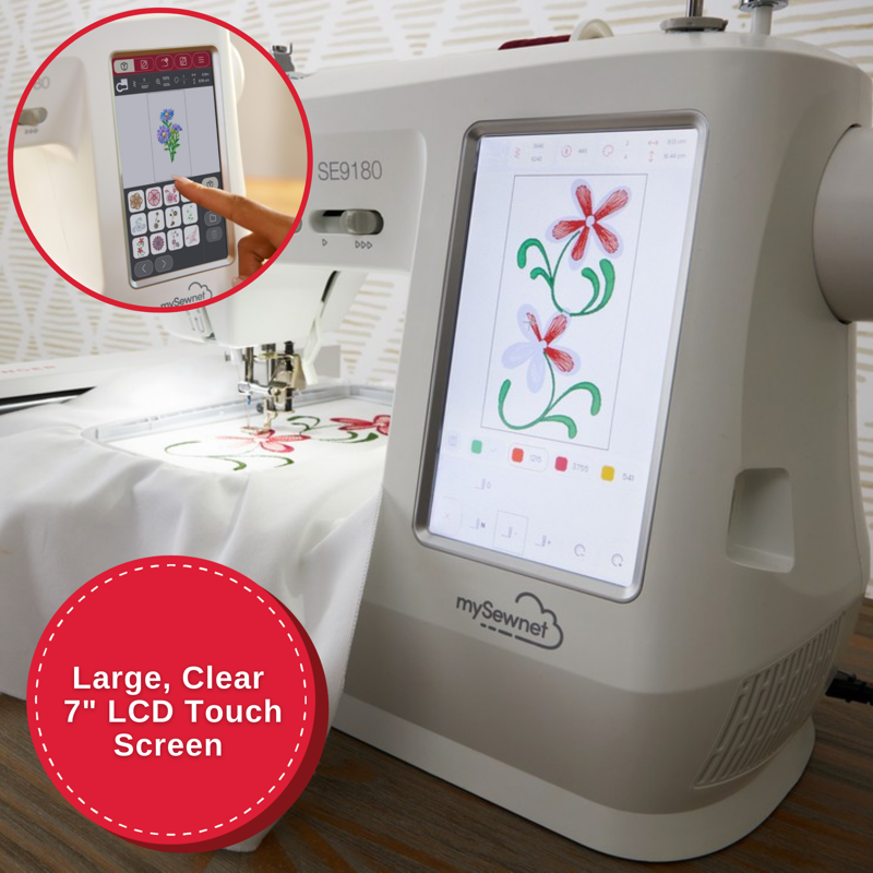 Embroidery & Sewing Machine with 250 Stitches, 150 Designs, 7-Inch Touch Screen
