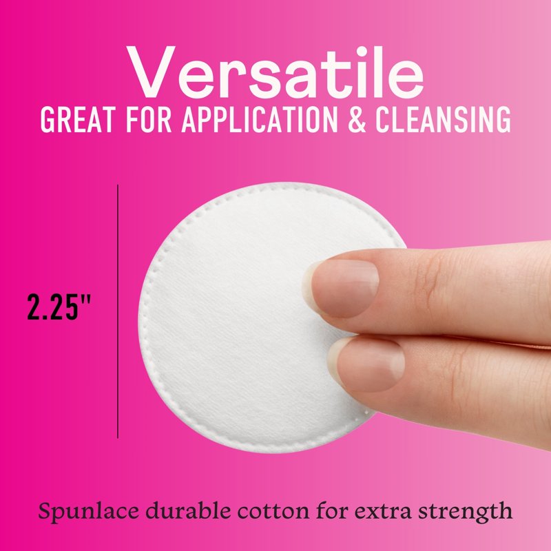 Cotton Rounds for Makeup Removal & Skincare - Hypoallergenic, 100% Pure Cotton Pads