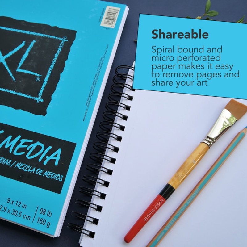 Mixed Media Art Paper Pad 9x12 Inches - Heavyweight Drawing & Painting Sheets